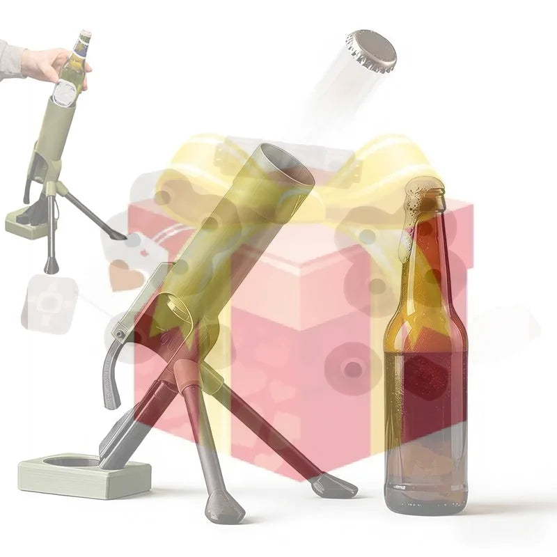 Mortar Beer Bottle Opener – Tactical Hands-Free Cap Launcher